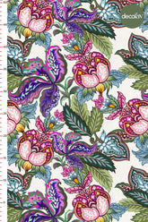 Digitally Printed Fabric with Watercolor Botanical Flowers and Leaves Design
